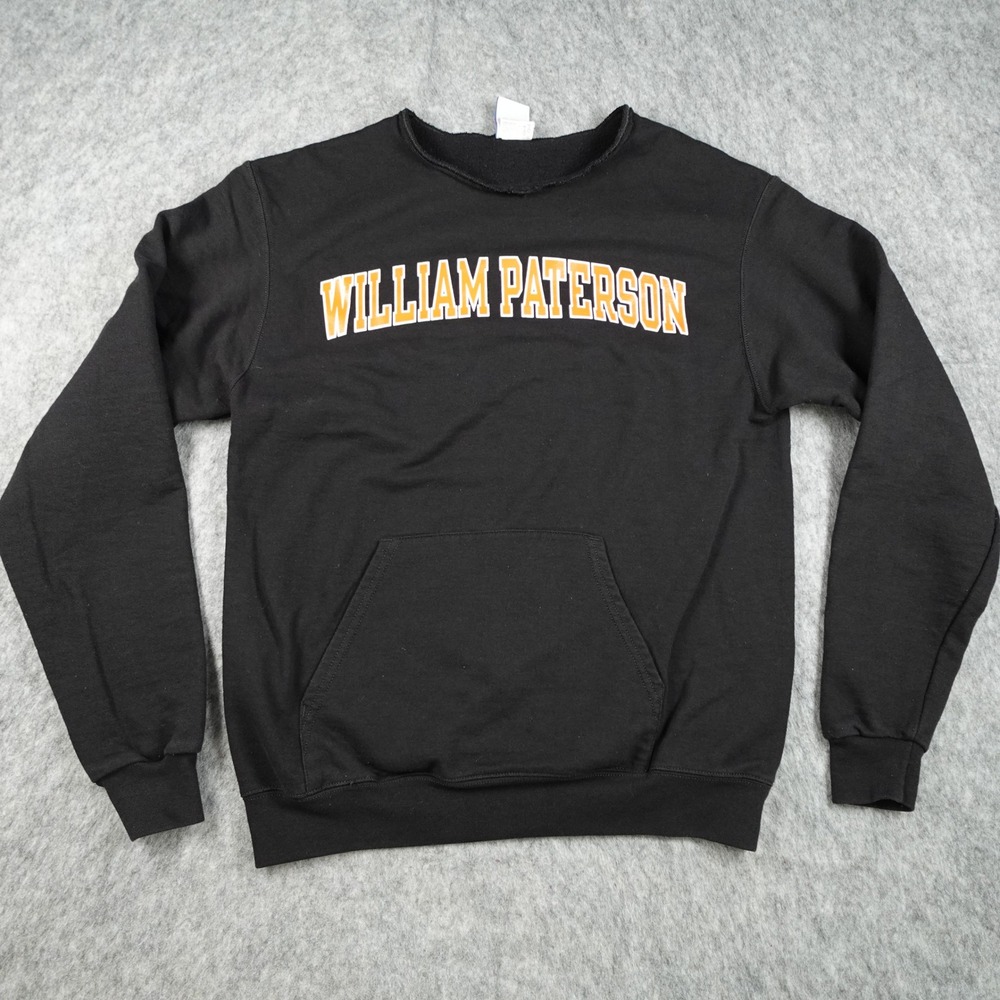 William Paterson Champion Sweatshirt Mens Medium Black University Raw Neck